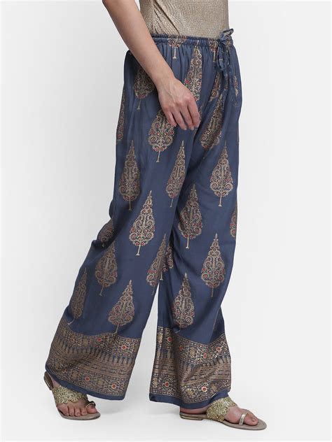 Grey paisely print palazzo pant – Aditi Wasan