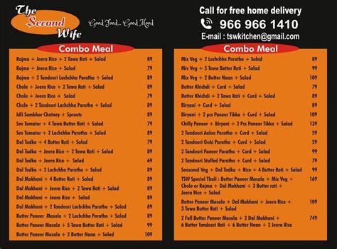 Menu at The Second Wife, Indore, 4/1 Radhika Kunj