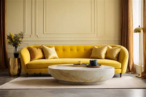 Yellow Sofa And Coffee Table Free Stock Photo - Public Domain Pictures
