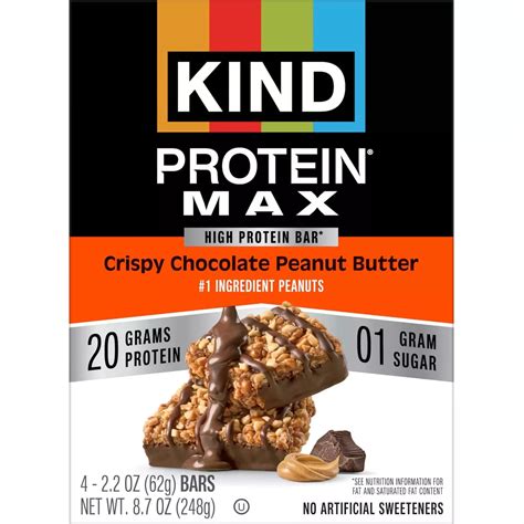 Kind 20g Protein Max Bars - Crispy Chocolate Peanut Butter - Shop ...