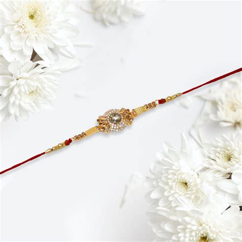 A.D. stone Rakhi with Roli chawal n Rakshabandhan Gift Card for Bhaiya ...