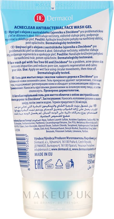 Antibacterial Facial Washing Gel - Dermacol Acne Clear Antibacterial ...