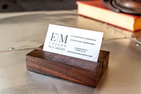 No. 931 - The Walnut Barn Wood Business Card Holder Edison McCarthy
