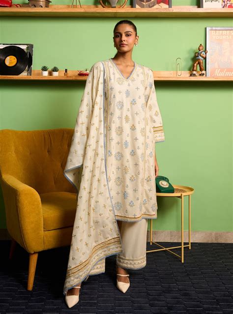 Heidi Wool Off White Kurta Set
