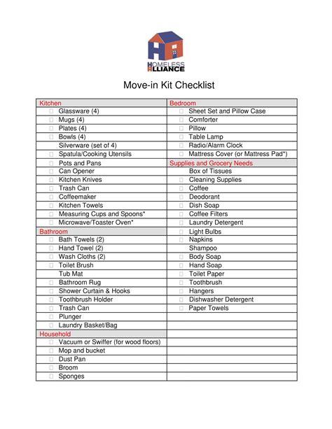 Free Printable Move-In Checklist Templates [Word, PDF]