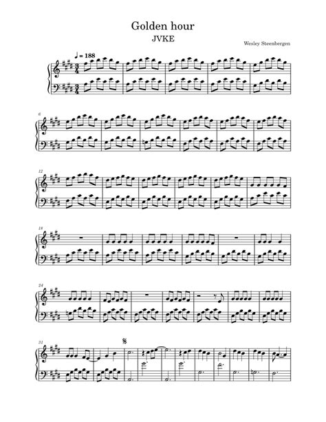 Golden hour - JVKE Sheet music for Piano (Solo) | Musescore.com