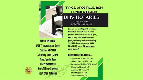 DMV (DC, MD & VA) NOTARY LUNCH AND LEARN BRUNCH, Nautilus Diner ...