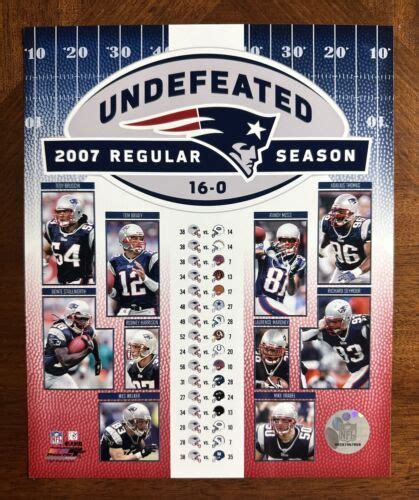 2007 New England Patriots Undefeated Season 8x10 NFL Licensed Photo ...