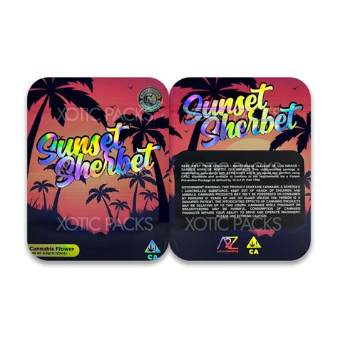 Shop 3.5 Gram Mylar Bags Sunset Sherbert | Ziplock Baggies – Xotic Packs