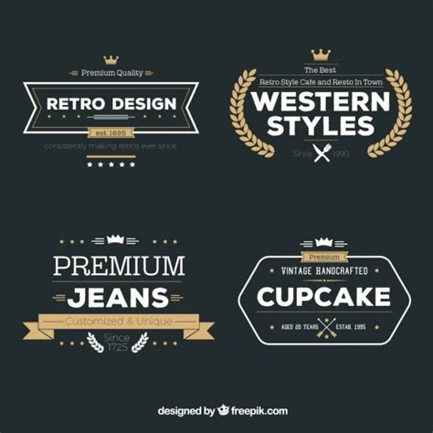 Variety of retro badges | Premium Vector
