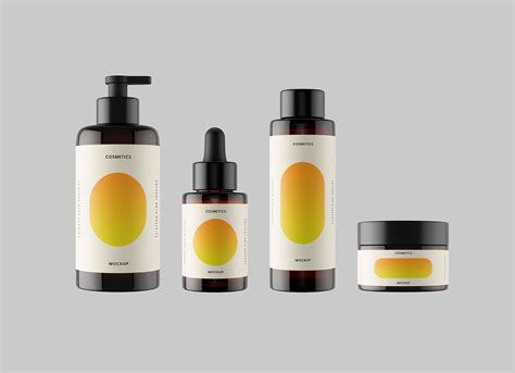 Free Cosmetic Bottles & Jar Mockup PSD Set - Good Mockups