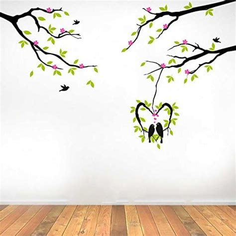 Rawpockets Decal ' Love Birds on Pink Flower Tree ' (Material - PVC ...