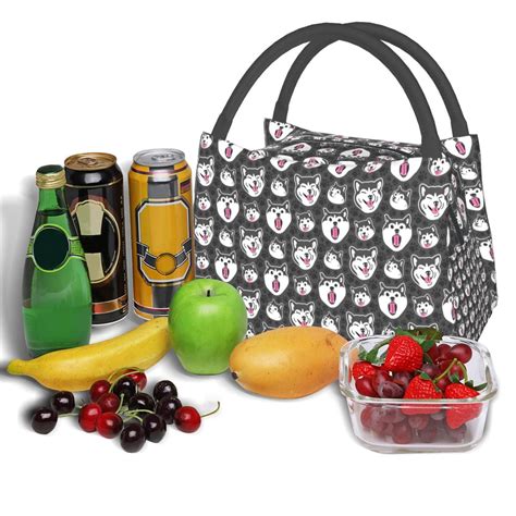 Ratiio HUSKY Face Pattern Portable Insulation Lunch Bag, Insulated Food ...