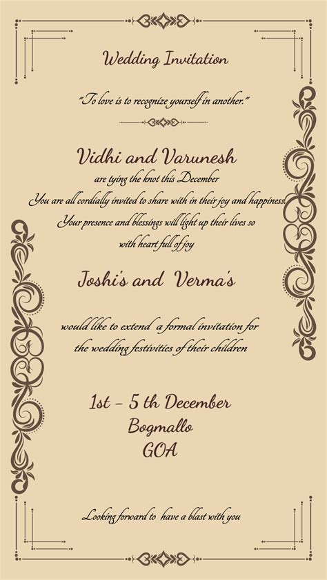 Simplistic Wedding Invitation Template - Wish N Wed