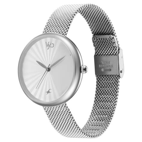Buy Online Fastrack Vyb Mirage Quartz Analog White Dial Stainless Steel ...