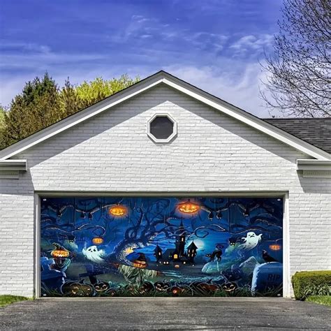 Halloween Garage Door Cover, Halloween Garage Door Decorations Outdoor ...