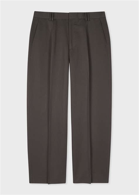 Men's Charcoal Cotton-Linen Barrel Leg Pants