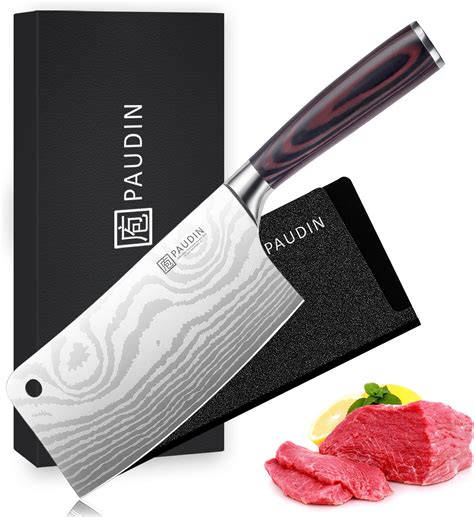 Amazon.com: Cutluxe Cleaver Knife - 7" Meat Cleaver, Butcher Knife for Meat Cutting – German ...