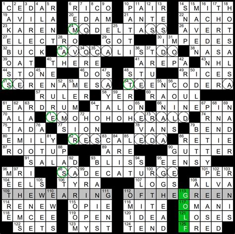 Solution to Evan Birnholz's March 17 crossword, 'Color-Coated' - The ...
