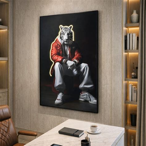 Untamed by La Muse – 4 ft LED Tiger Canvas Wall Art for Living Room ...