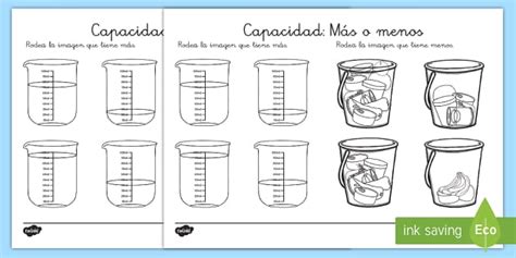 Ficha de actividad: Más o menos - Capacidad - CI