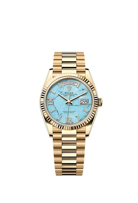 Men’s Rolex Day-Date 36 Ref. 128238 Yellow Gold Automatic Watch – Turq ...