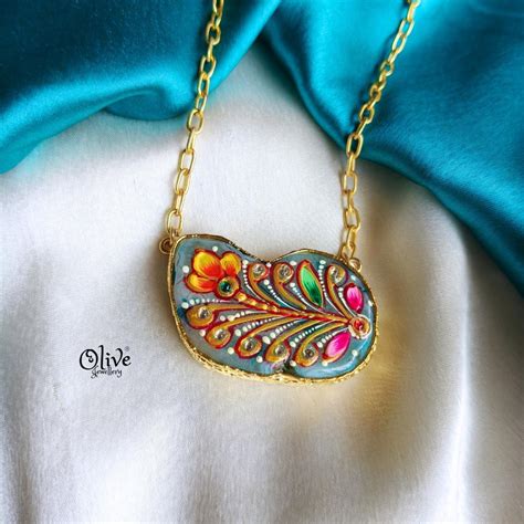Natural Stone Tanjore Pendant-875 – Olive Jewellery