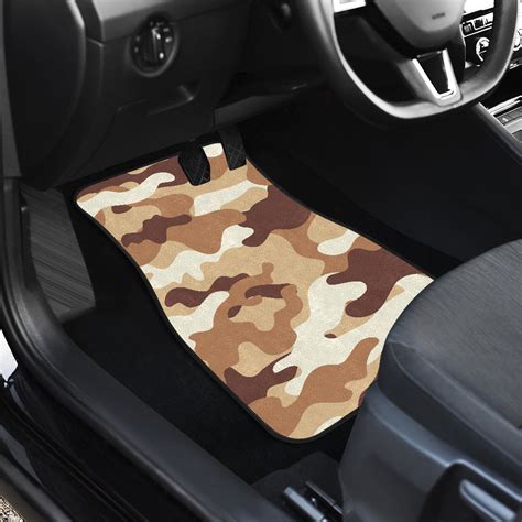 Bright Yellow Camo Car Floor Mats - Durable Car Accessories - AnimeBape