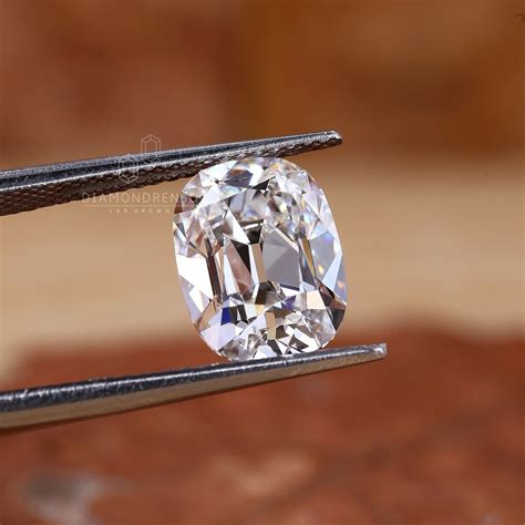 Old Mine Cushion Cut Diamond, 3 Carat Lab Grown Diamond, Elongated Old ...