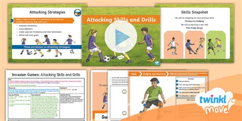 Twinkl Move PE - Year 4 Invasion Games Lesson 4 - Attacking Skills and ...