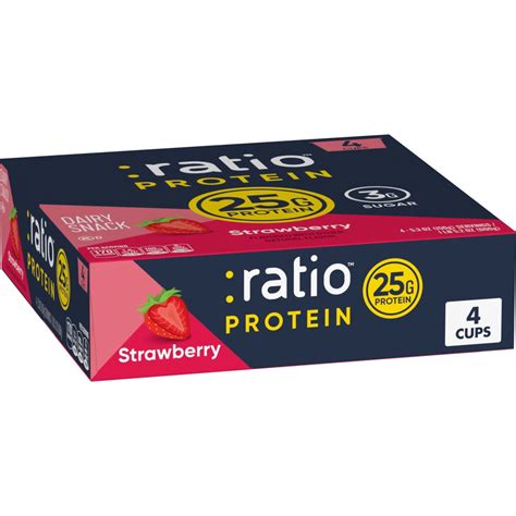 Ratio Yogurt Protein Cultured Dairy Snack, Strawberry, 25g Protein, 1 ...