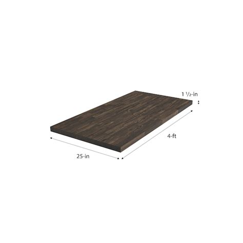 Sparrow Peak Acacia Ebony Stained 4-ft x 25-in x 1.5-in Ebony Stained ...