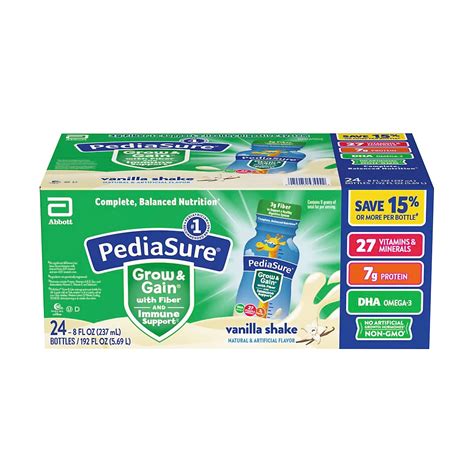 Pediasure Grow & Gain With Fiber Kids Nutritional Shake Vanilla Ready ...
