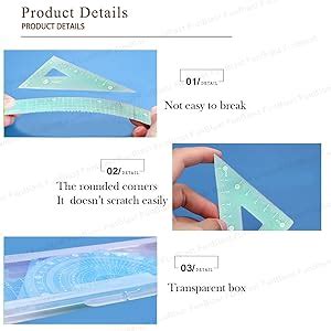 Udyami Store 2-In-1 Maths Geometry Set For School Students| Transparent ...
