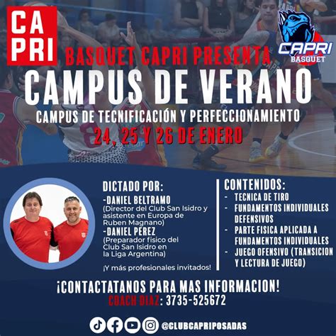 Club CAPRI Oficial | CAMPUS DE VERANO DE BASQUET - TECNIFICACIÓN Y ...