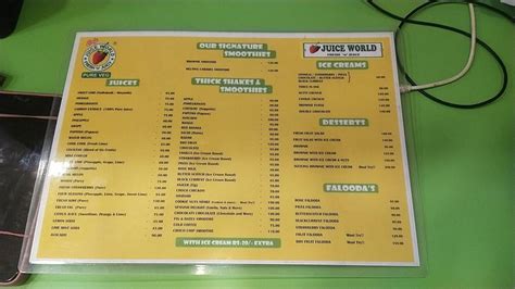 Menu at Juice World - Fresh 'n' Juicy, Chennai, No: 5 1