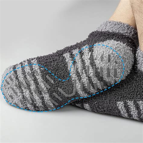 Buy YUEDGE Mens Fuzzy Socks,Winter Cozy Fluffy Sleeping Socks Men ...