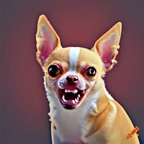Angry small chihuahua barking on Craiyon