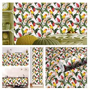 WallDaddy Wallpaper for Walls | Self Adhesive (ParrotOnTree) Wall Paper ...
