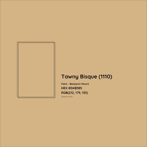 Benjamin Moore Tawny Bisque (1110) Paint color codes, similar paints ...