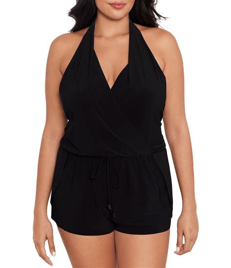 Magicsuit Plus Size Solid Bianca One-Piece Control Fit Swimsuit Romper ...