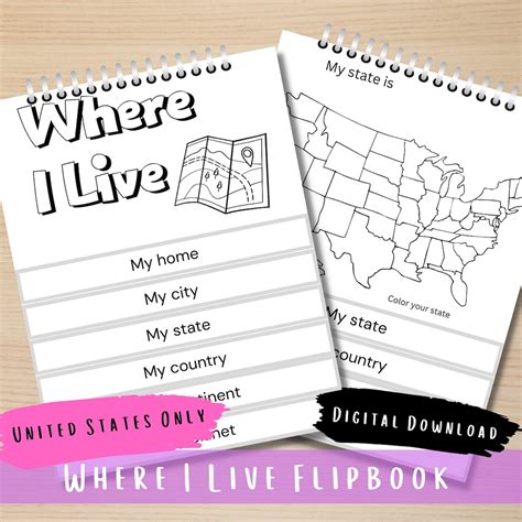 Where I Live Flipbook, Homeschool Geography, Learn Your Address, Homeschool Social Studies, Map ...