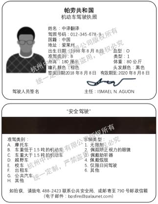 帕劳共和国驾照翻译模板「杭州中译翻译公司」