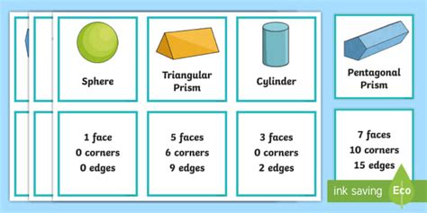 3D Shape and Properties Matching Cards (teacher made)