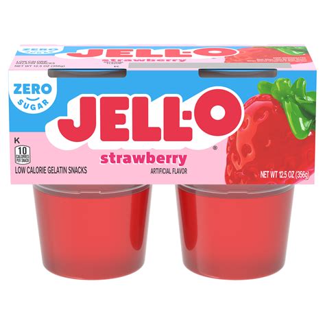 Zero Sugar Strawberry Flavor Gelatin Snack Cups | Jell-O | United ...