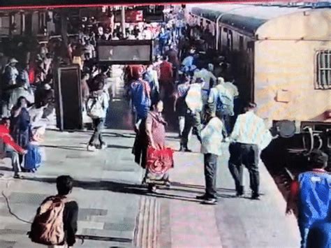 Surat Man Falls on Train Track, Narrowly Escapes | CCTV Rescue
