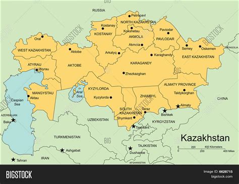 Kazakhstan Map And Surrounding Countries