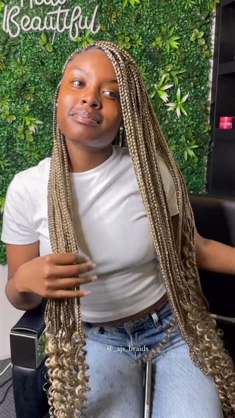 Long blonde knotless braids black girl – Artofit