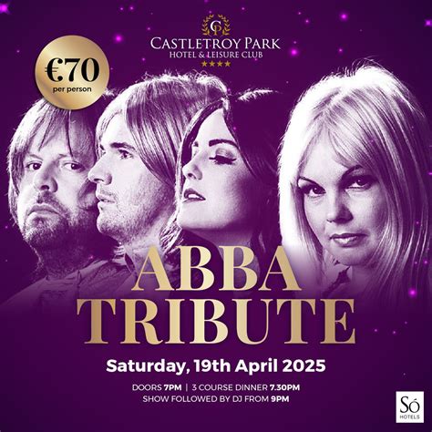 ABBA Tribute, University Gates Dublin Rd, Limerick, Ireland N, 19 April ...