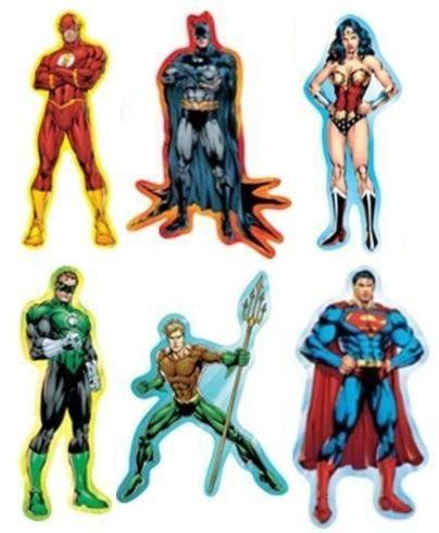 6 Dc Comics Justice League Superheroes Stickers Batman Superman Flash ...